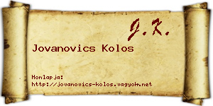 Jovanovics Kolos névjegykártya